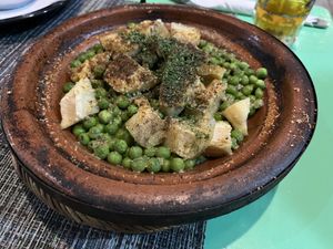Artichoke and pea tajine  at Le Corail at Latifa in Essaouira