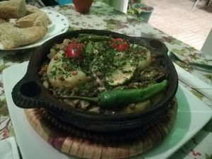 Tajine végétarien mmmmm at Le Corail at Latifa in Essaouira