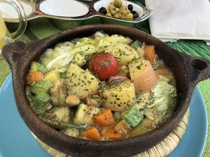 Veg filled tagine at Le Corail at Latifa in Essaouira