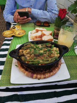 Very tasty vegetables tajine with amazing spices😀 at Le Corail at Latifa in Essaouira