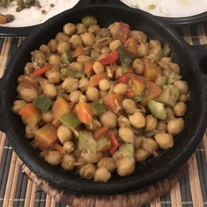 Tajine chickpeas and vegetables  at Le Corail at Latifa in Essaouira