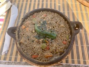 Delicious lentils tajine at Le Corail at Latifa in Essaouira