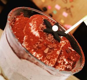 vegan tiramisu  at Des Alpes in Brisbane