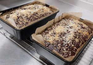 Banana, chocolate and coconut loaf cake. at RSPB Loch Leven Cafe in Kinross