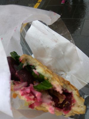 Beetroot AND hummus sandwich at Let Me Eat Too in Edinburgh