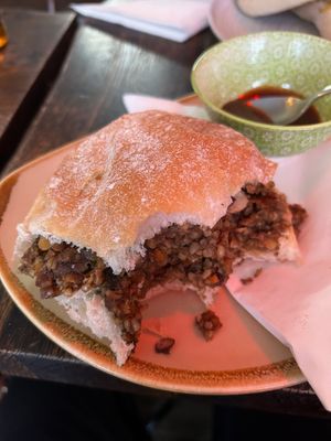 Vegan haggis roll at Let Me Eat Too in Edinburgh