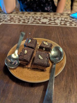 Choc fudge brownie (special off menu) at Cafe La Boheme in Agonda