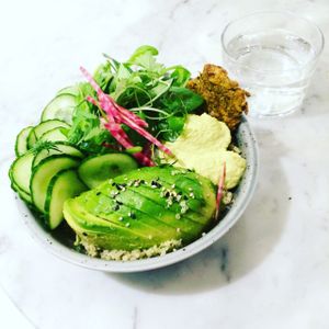 Quinoa + avocado bowl at Date + Kale in Helsinki