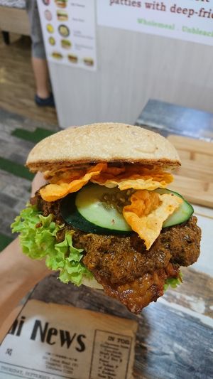 rendang tempeh burger at NomVnom - Tai Seng in Central Singapore