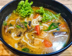 Shacha lion mane udon, recommended at NomVnom - Tai Seng in Central Singapore