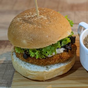 Lion's Mane Truffle Burger at NomVnom - Tai Seng in Central Singapore