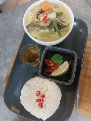 Green curry rice set at NomVnom - Tai Seng in Central Singapore