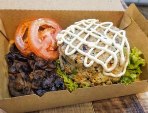 Zalmon fried rice, eaten long ago, it was very good at NomVnom - Tai Seng in Central Singapore