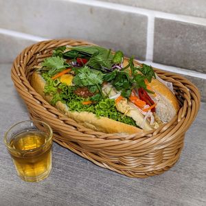 Vegan Chickless PlantEgg Banh Mi at NomVnom - Tai Seng in Central Singapore