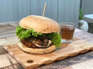 Lion Mane Mushroom Burger at NomVnom - Tai Seng in Central Singapore