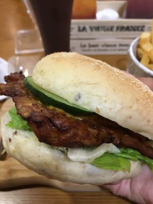 Satay tempeh burger at NomVnom - Tai Seng in Central Singapore