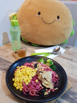 Healthy Red Linguine at NomVnom - Tai Seng in Central Singapore