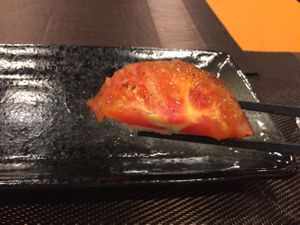 Grilled tomato sushi at Oribio in Nagoya