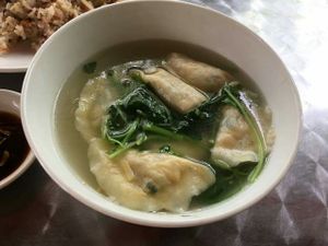 dumplings soup at Soon De Vegetarian 顺德素食 in North Singapore