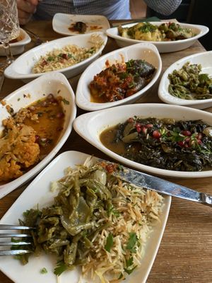 Many small dishes at Yalla Yalla Foodbar in Den Bosch