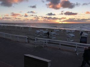 View from Badezeit at sunset  at Badezeit Strandrestaurant in Westerland