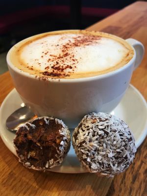Fabulous coffee and peanut balls 👌   at Iydea in Brighton