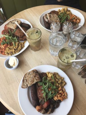 One small and two big breakfasts  at Iydea in Brighton