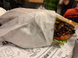 Sloppy joe with black beans at Goodness in Tel Aviv