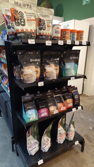 Plant-based protein powder at Olive - Mercadinho Natural in Sao Paulo