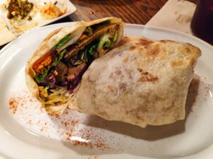 Seitan kebab wrap at Chilimosa in Tarifa