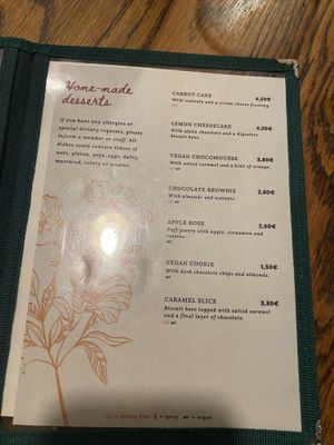 Menu part 3  at Chilimosa in Tarifa