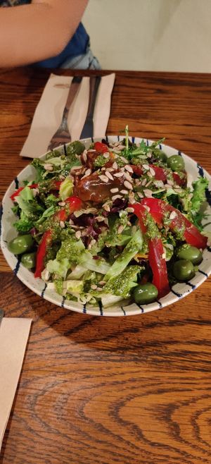 Vegan pesto salad - this was lush! at Chilimosa in Tarifa