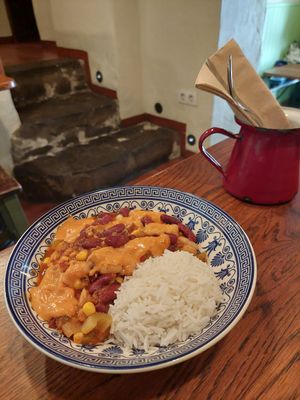 Chili "sin" Carne (10 eur) at Chilimosa in Tarifa