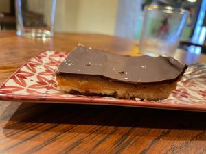 Chocolate and salty caramel  at Chilimosa in Tarifa