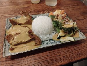Seitan platter at Chilimosa in Tarifa