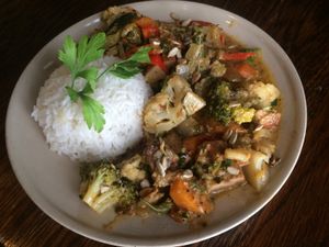 Summer thai curry vegan  at Chilimosa in Tarifa