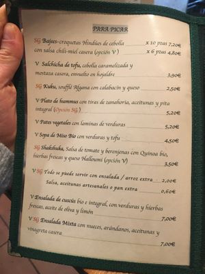 Menú para picar  at Chilimosa in Tarifa