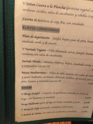 Platos combinados  at Chilimosa in Tarifa
