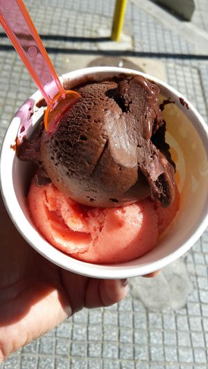 Strawberry and chocolate. Tasty and vegan. Yum! at Pasalidis in Thessaloniki