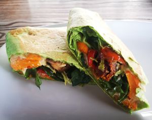 Veggie wrap at Ellie's Cafe in Port Kennedy