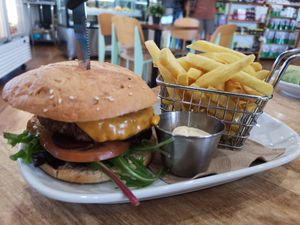 Vegan Burger (minus the avocado) at Ellie's Cafe in Port Kennedy
