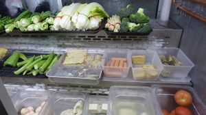 Wide selection of ingredients for Yong Tau Foo.  at Green.com Vegetarian Cuisine in West Singapore