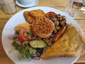 Vegan cooked breakfast. at Kenny's Rock and Soul Cafe in Brighton