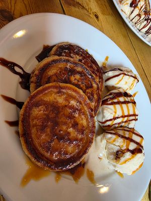 Pancakes & ice cream. at Kenny's Rock and Soul Cafe in Brighton