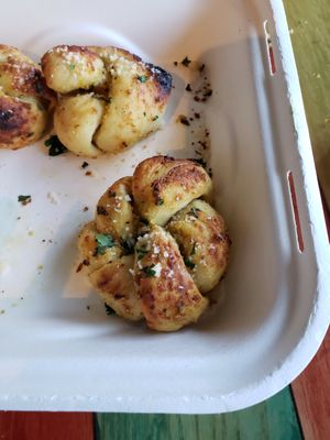 Garlic knots!! at Virtuous Pie in Portland