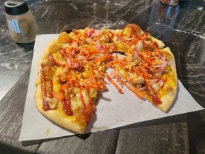 katsudon pizza (forget the name) at Virtuous Pie in Portland