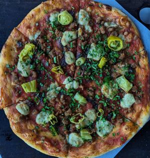 The Vtopian Pizza at Virtuous Pie in Portland