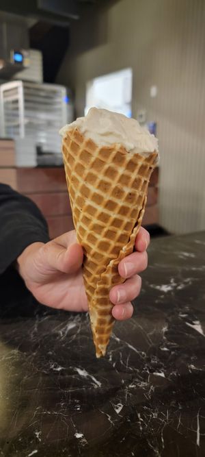 Carmel Macchiato cone at Virtuous Pie in Portland