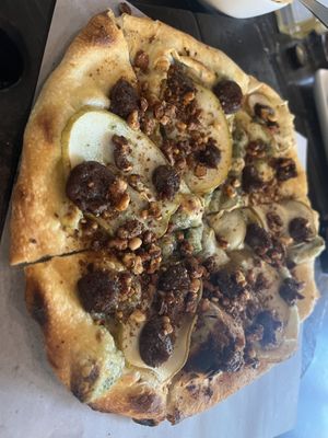 Pear Gorgonzola pie. Sweet but good.   at Virtuous Pie in Portland