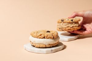 ice cream sandwiches with scratch-made plant-based ice cream  at Virtuous Pie in Portland
